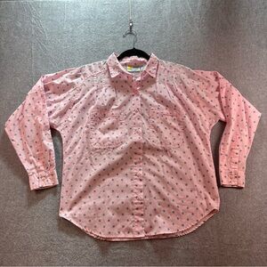 Vintage Southern Classics Women's Sz Medium Long Sleeve Button Up Pink/Blue